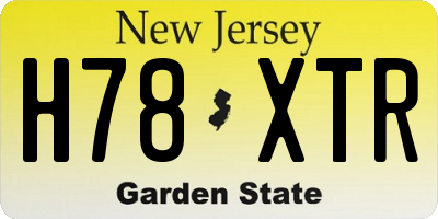 NJ license plate H78XTR