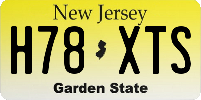 NJ license plate H78XTS