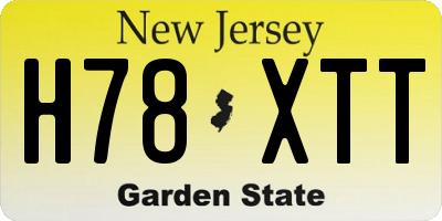 NJ license plate H78XTT