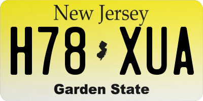 NJ license plate H78XUA