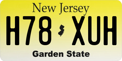 NJ license plate H78XUH