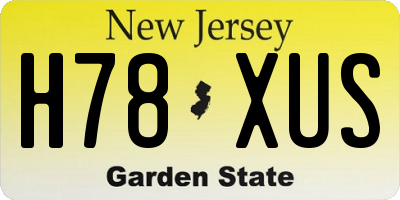 NJ license plate H78XUS