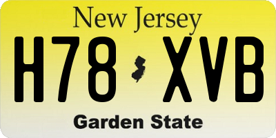 NJ license plate H78XVB