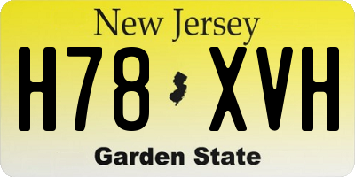 NJ license plate H78XVH