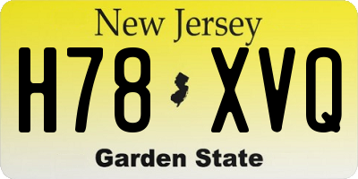NJ license plate H78XVQ