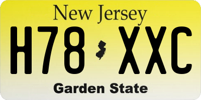 NJ license plate H78XXC