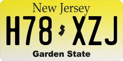 NJ license plate H78XZJ