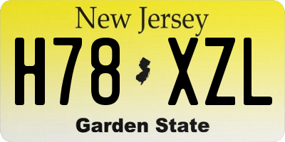 NJ license plate H78XZL