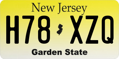 NJ license plate H78XZQ