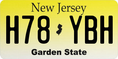 NJ license plate H78YBH