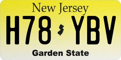 NJ license plate H78YBV