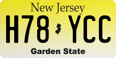 NJ license plate H78YCC