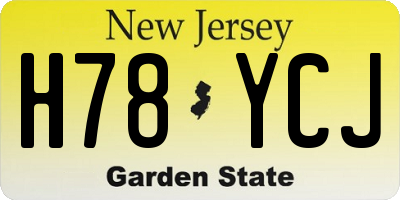 NJ license plate H78YCJ