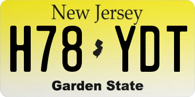 NJ license plate H78YDT