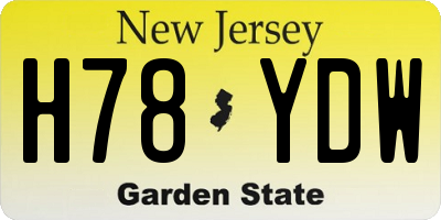 NJ license plate H78YDW