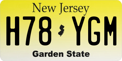 NJ license plate H78YGM