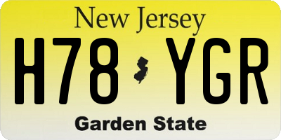 NJ license plate H78YGR