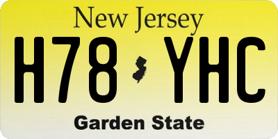 NJ license plate H78YHC