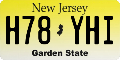 NJ license plate H78YHI