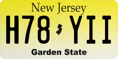 NJ license plate H78YII
