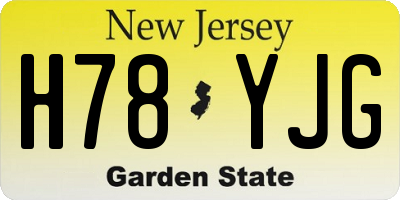 NJ license plate H78YJG