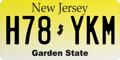NJ license plate H78YKM