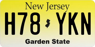 NJ license plate H78YKN