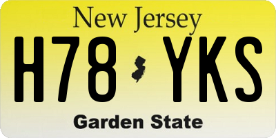 NJ license plate H78YKS