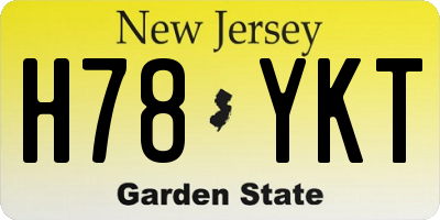 NJ license plate H78YKT
