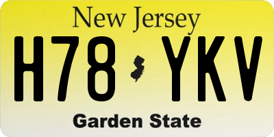 NJ license plate H78YKV