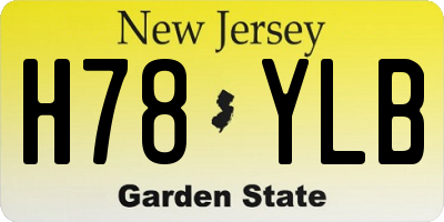 NJ license plate H78YLB