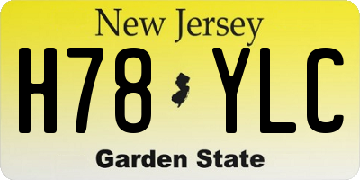 NJ license plate H78YLC