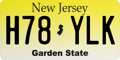 NJ license plate H78YLK