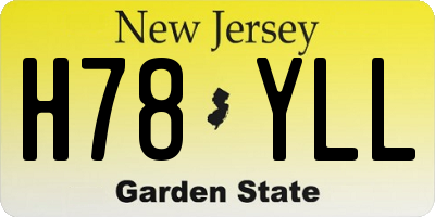 NJ license plate H78YLL