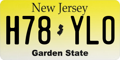 NJ license plate H78YLO