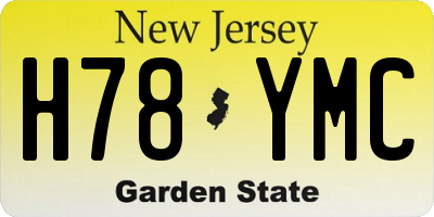 NJ license plate H78YMC