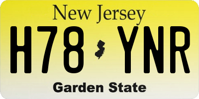 NJ license plate H78YNR