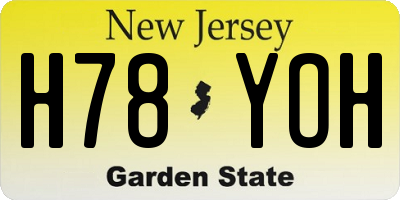 NJ license plate H78YOH