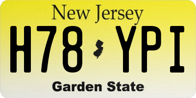 NJ license plate H78YPI