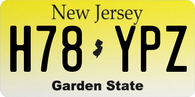 NJ license plate H78YPZ
