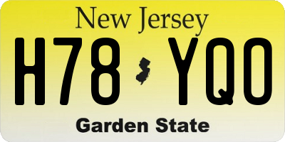 NJ license plate H78YQO