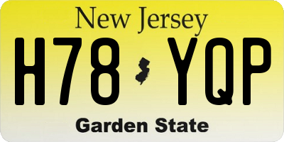 NJ license plate H78YQP