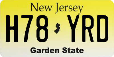 NJ license plate H78YRD