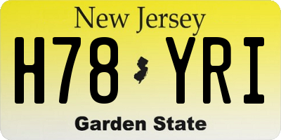 NJ license plate H78YRI
