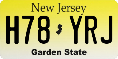 NJ license plate H78YRJ