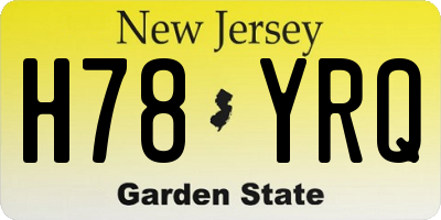 NJ license plate H78YRQ