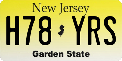 NJ license plate H78YRS