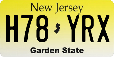 NJ license plate H78YRX