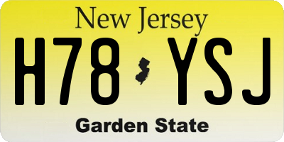 NJ license plate H78YSJ