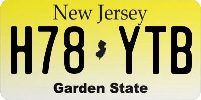 NJ license plate H78YTB